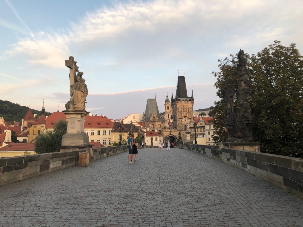 Charles Bridge at the sunrise